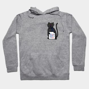 Small Cat with Biden Harris 2024 Sign Hoodie